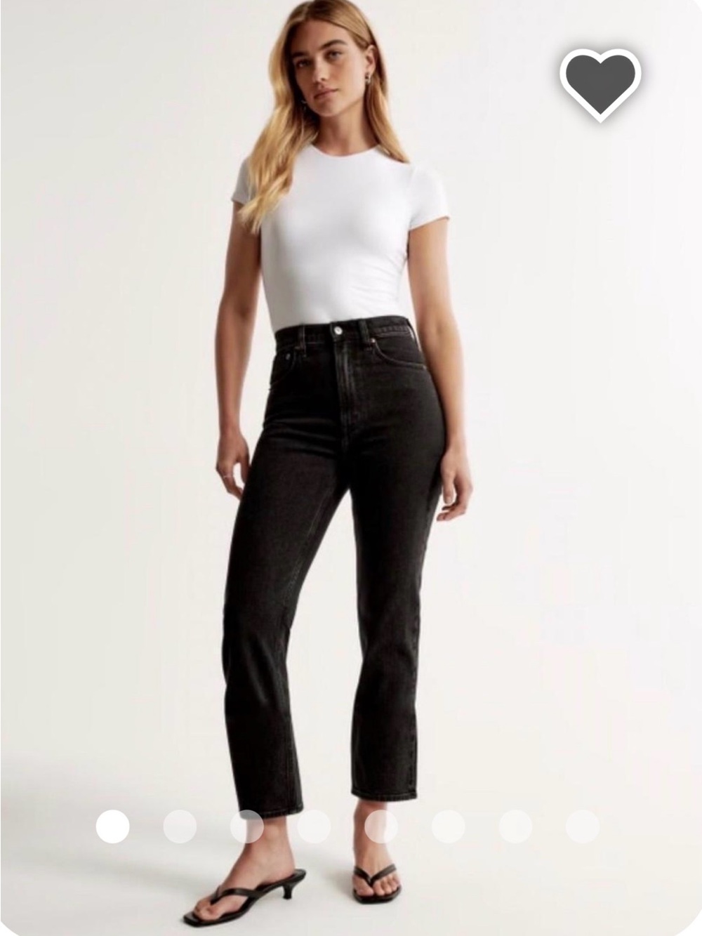 Abercrombie ultra High-Rise ankle Straight Leg curve love Women’s Jeans - Black